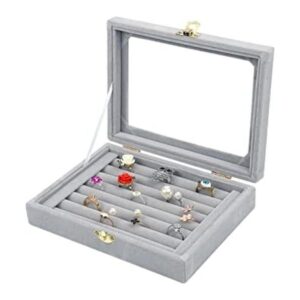 Anillo de joyería de vidrio de terciopelo soporte de_1