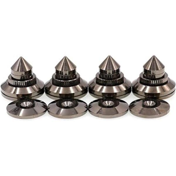 Gaohou 4 x gris oscuro de latón para altavoces aislamiento_2