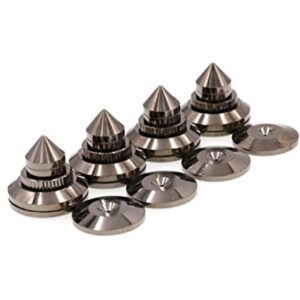 Gaohou 4 x gris oscuro de latón para altavoces aislamiento_1