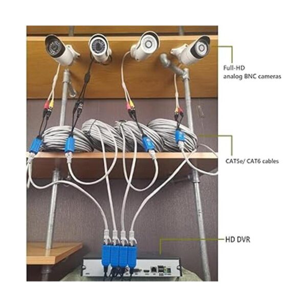 Igreeman 4 pares de adaptadores de video pasivo Balun BNC