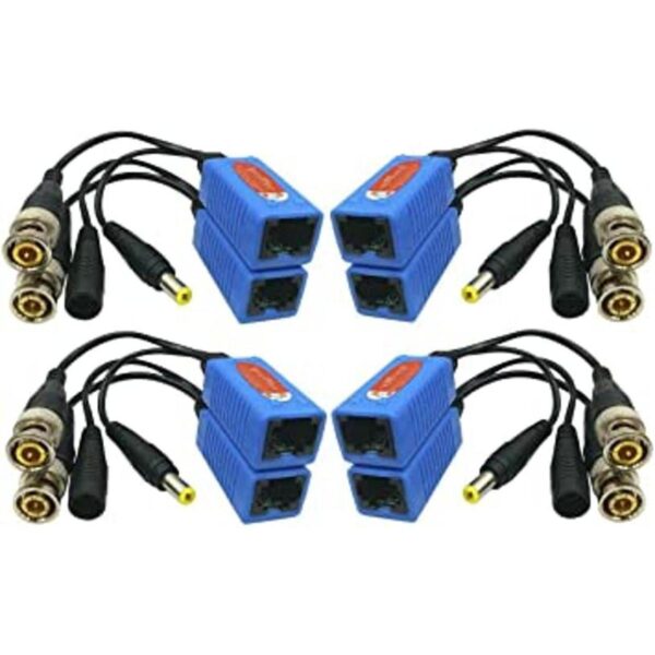 Igreeman 4 pares de adaptadores de video pasivo Balun BNC