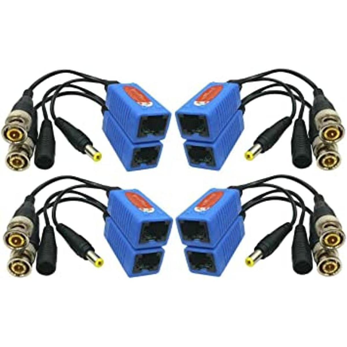 Igreeman 4 pares de adaptadores de video pasivo Balun BNC