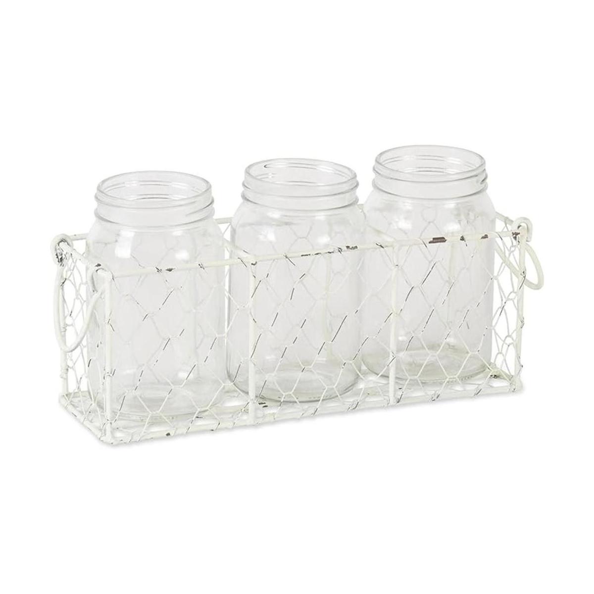 DII Chicken Wire Collection Cesta vintage con jarrones
