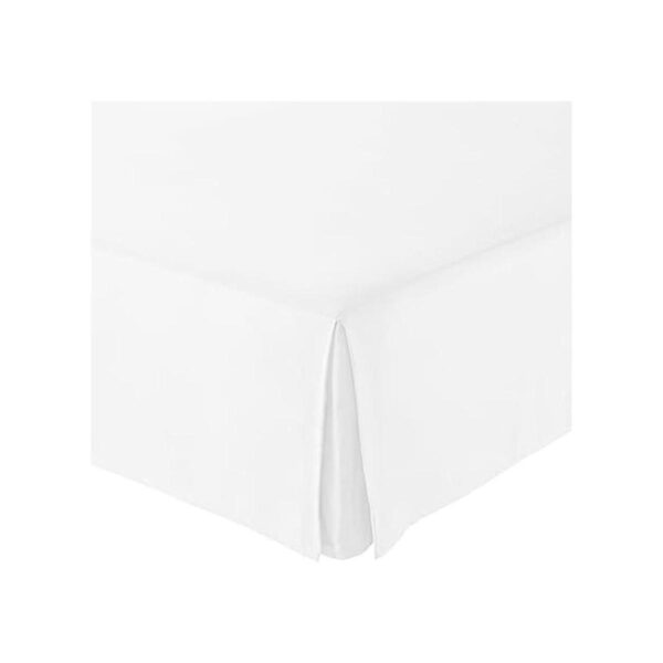 Falda de cama plisada King blanco brillante_2