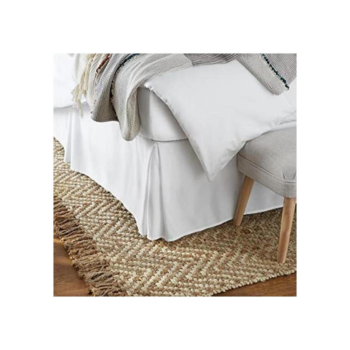 Falda de cama plisada King blanco brillante