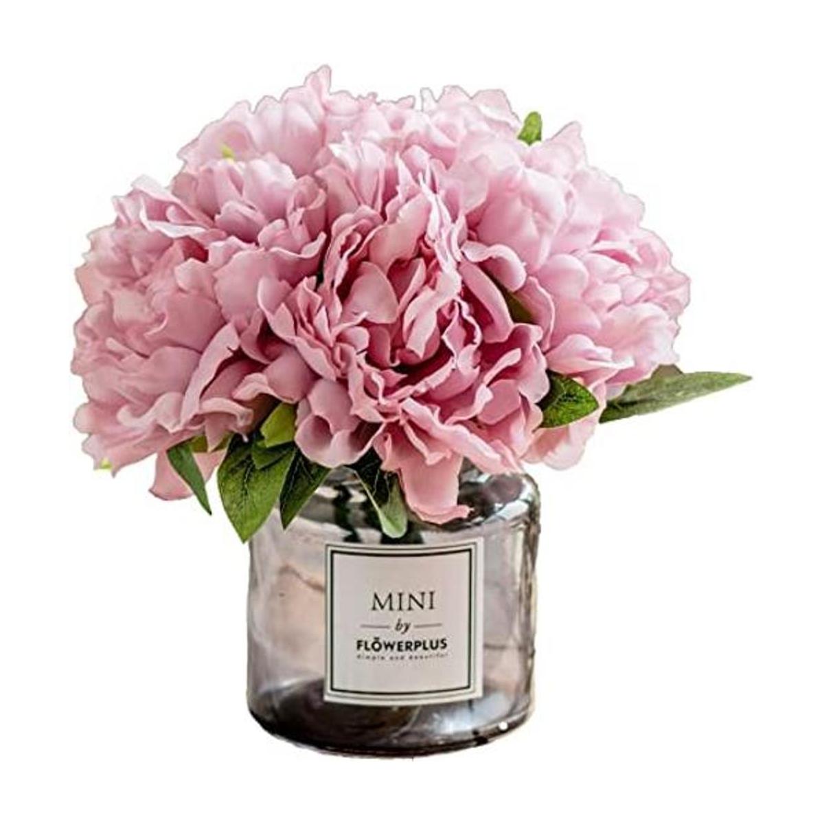 Billibobbi Flores artificiales con jarrón flores de