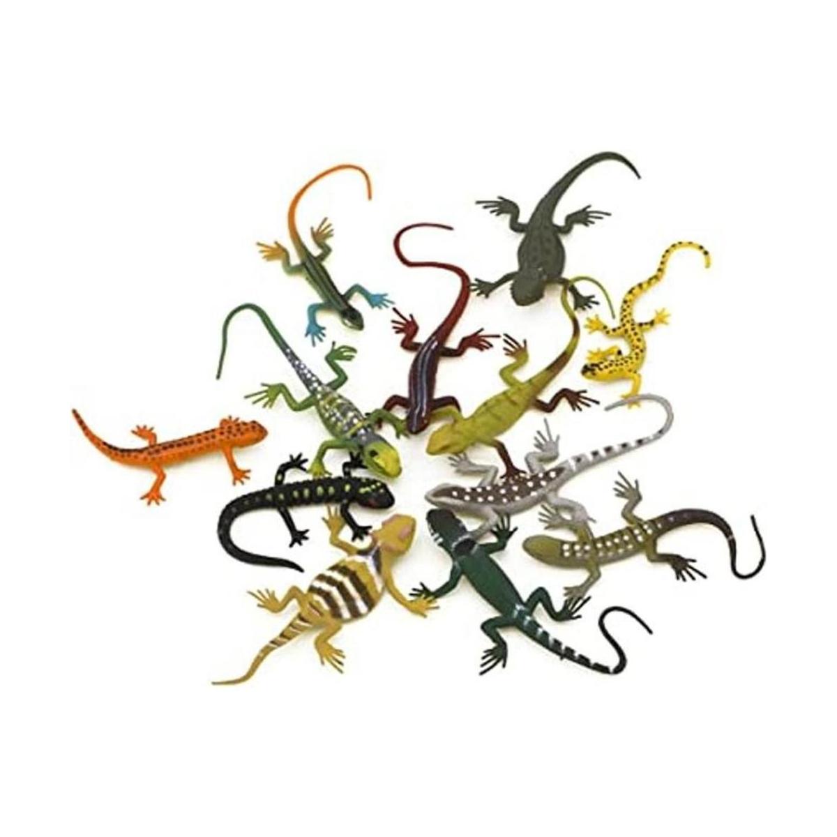 Kvvdi 12 juguetes de lagarto de plástico falso de 5