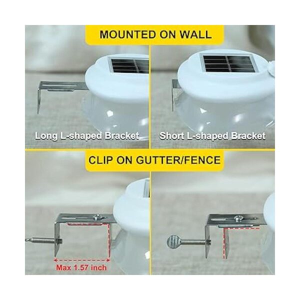 ROSHWEY Luces de canalón paquete de 6 luces solares para