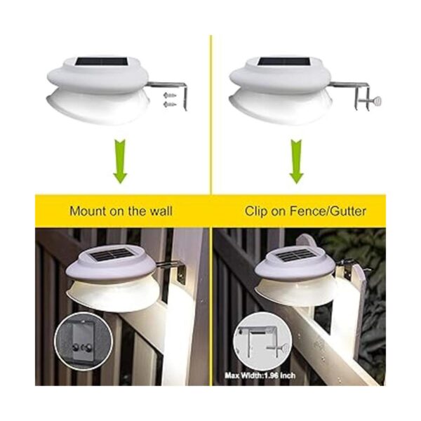 ROSHWEY Luces de canalón paquete de 6 luces solares para