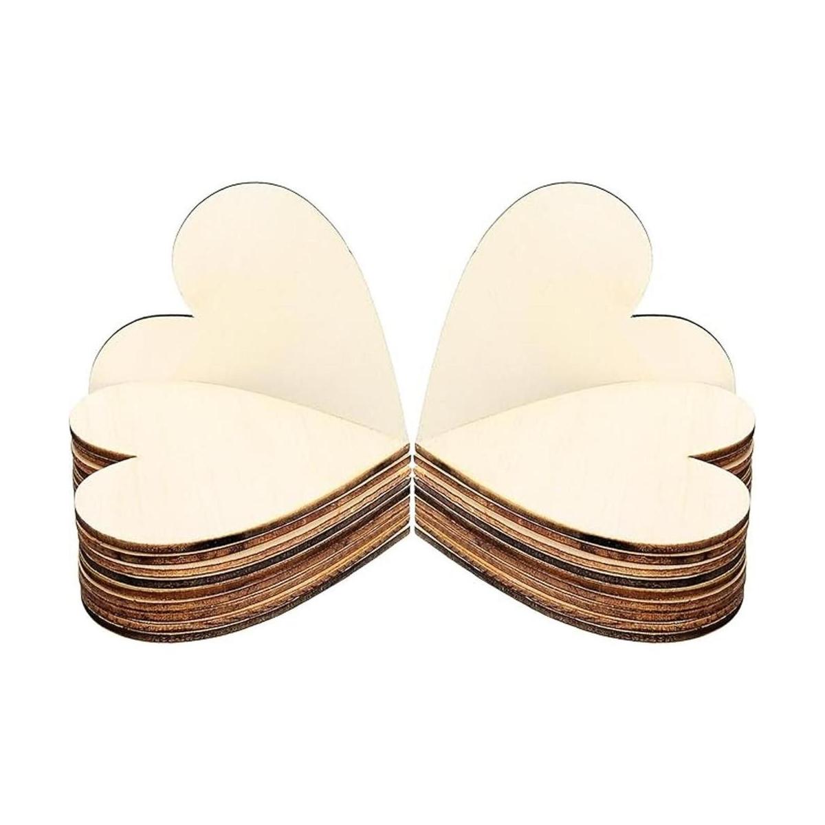 Frienda Corazones de madera de 3.15 pulgadas discos de