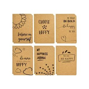 Paquete de 12 cuadernos de papel kraft A6 Happy Journal_1