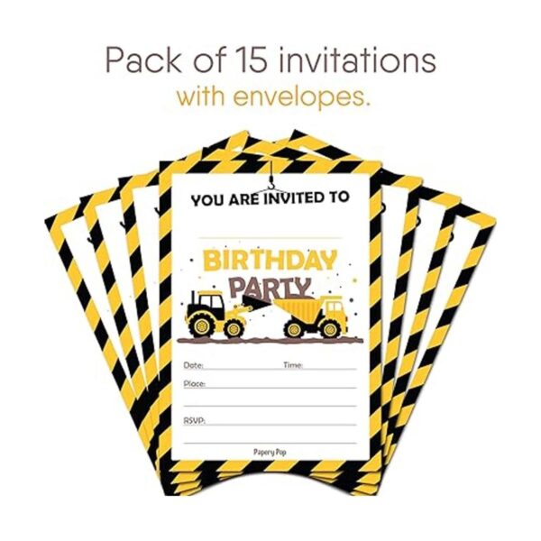 Construcción camiones invitaciones de cumpleaños con_2