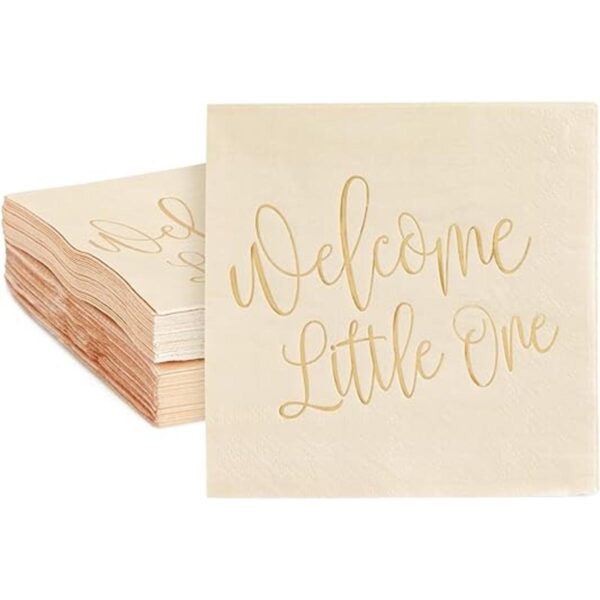 Paquete de 50 servilletas neutrales para baby shower_1