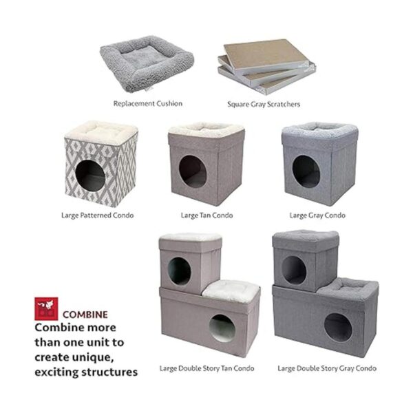 Kitty City Cama grande para gatos cubo apilable para_5