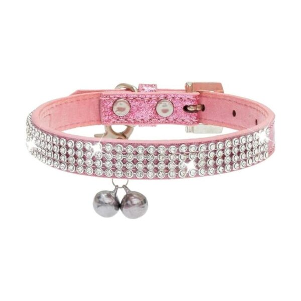 PUPTECK Collar básico ajustable para gatos con diamantes