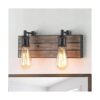 LOG BARN Luces de tocador aplique de pared en madera