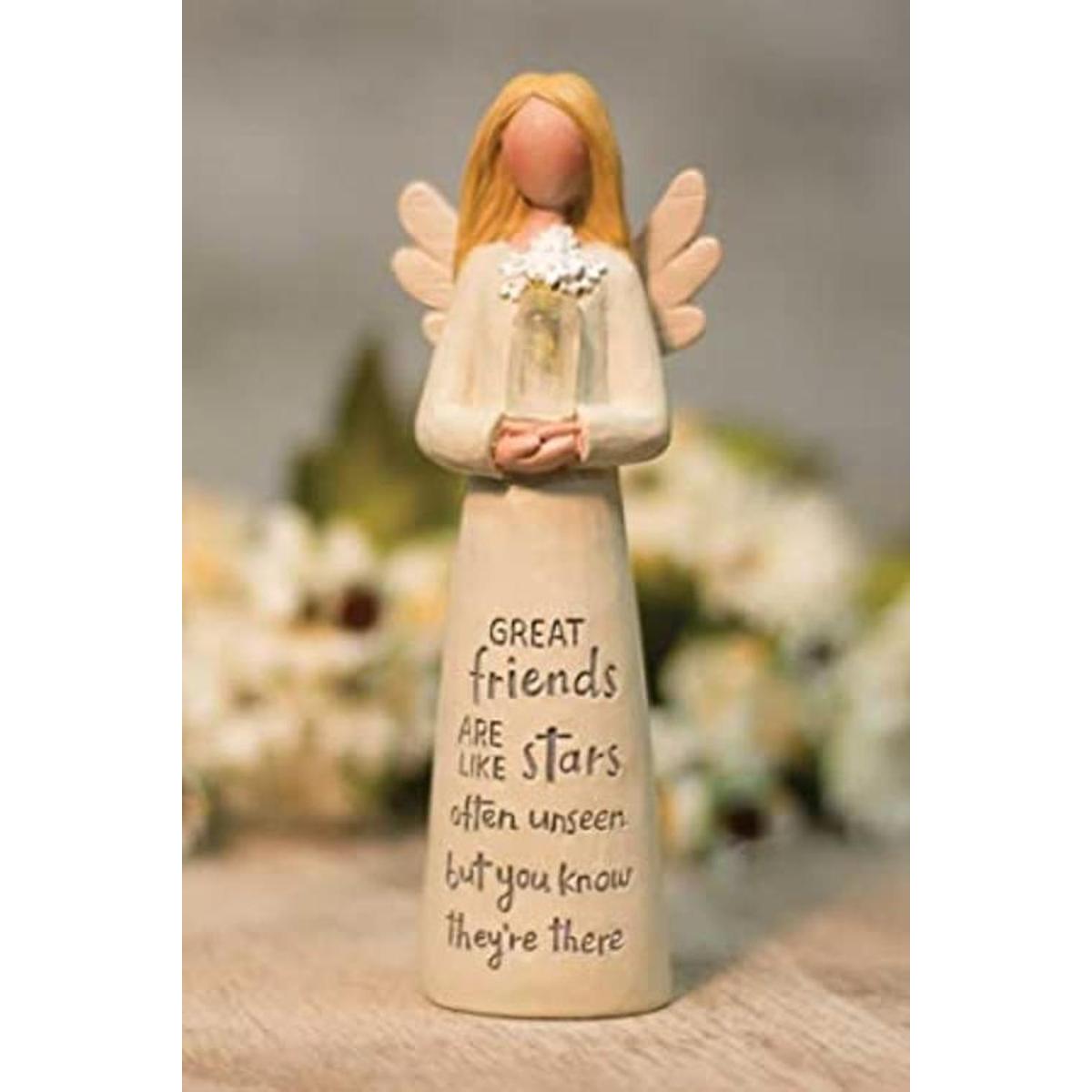 Friend Like Stars Angel with Flowers Figura de mesa de