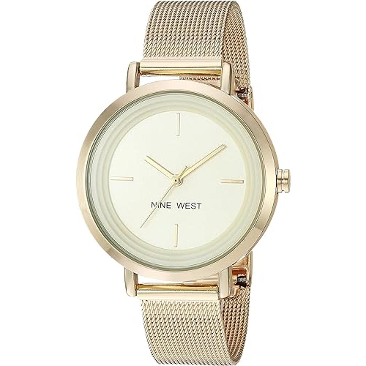 Nine West Reloj de pulsera de malla para mujer