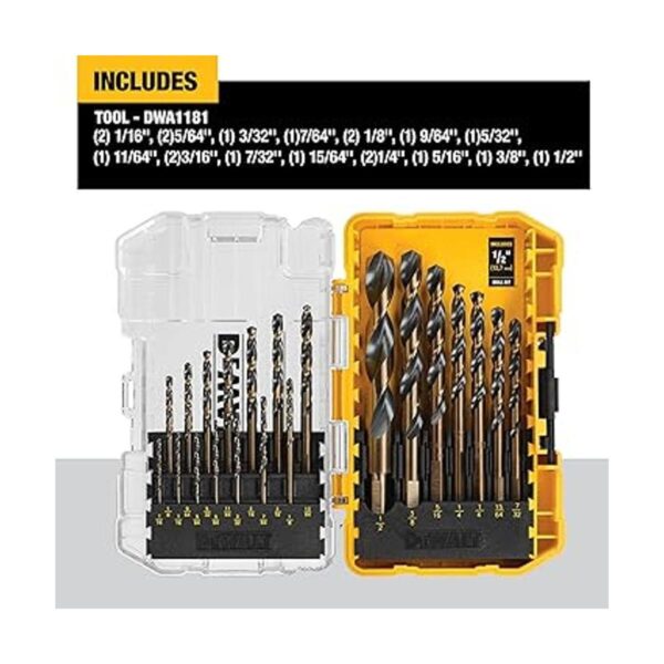 DEWALT DWA1181 21Piece Set Black Oxide Coated Hss Twist