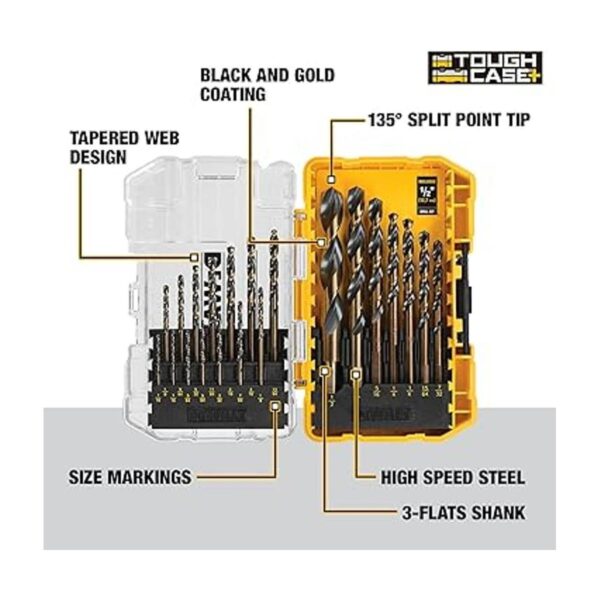 DEWALT DWA1181 21Piece Set Black Oxide Coated Hss Twist