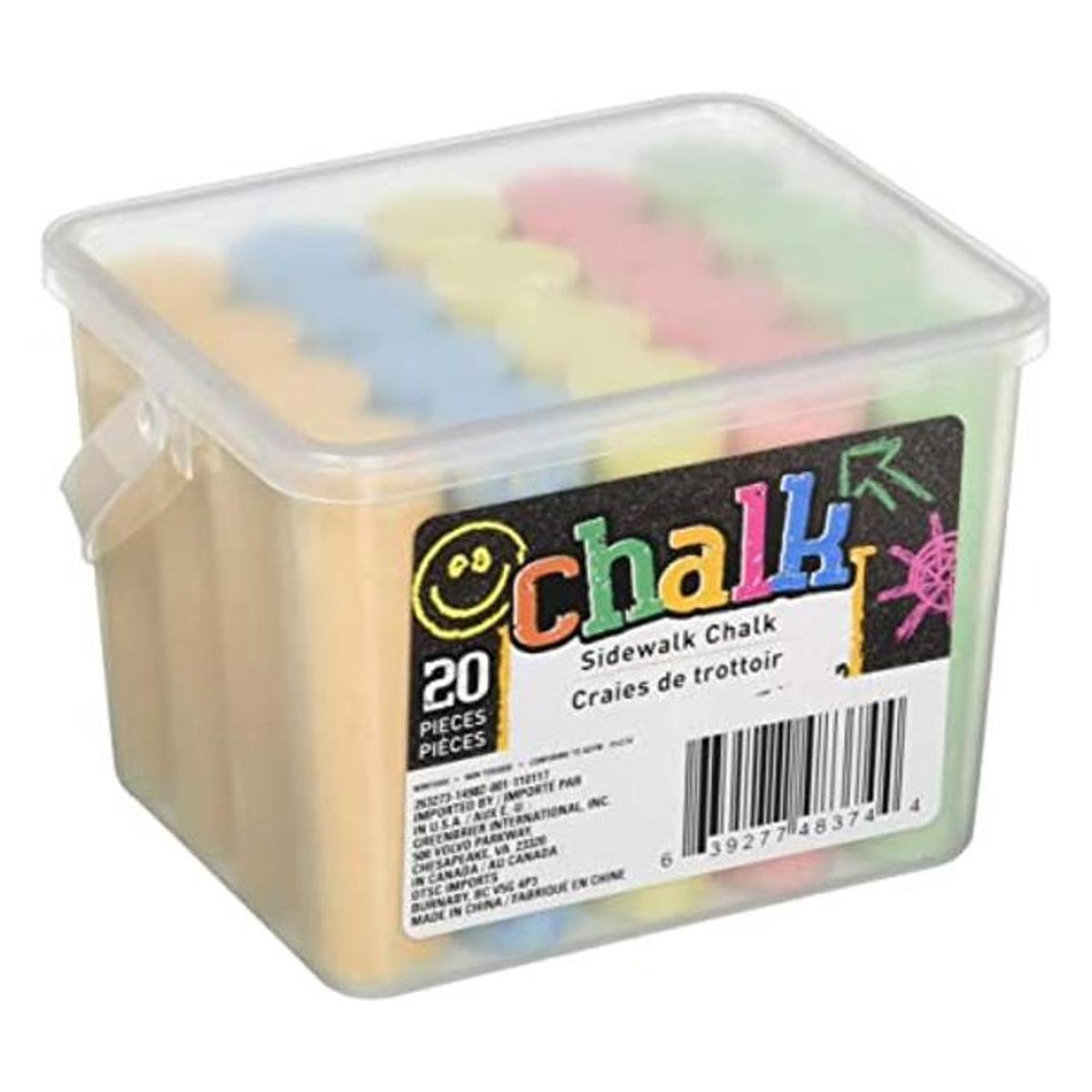 Chalk Sidewalk 20 tizas de 5 colores Rojo naranja