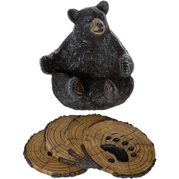 Black Bear Juego de 5 posavasos con base de almohadilla_2