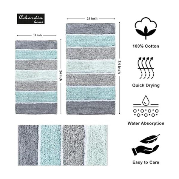 Chardin Home Cordural Stripes Juego de 2 alfombras de_3