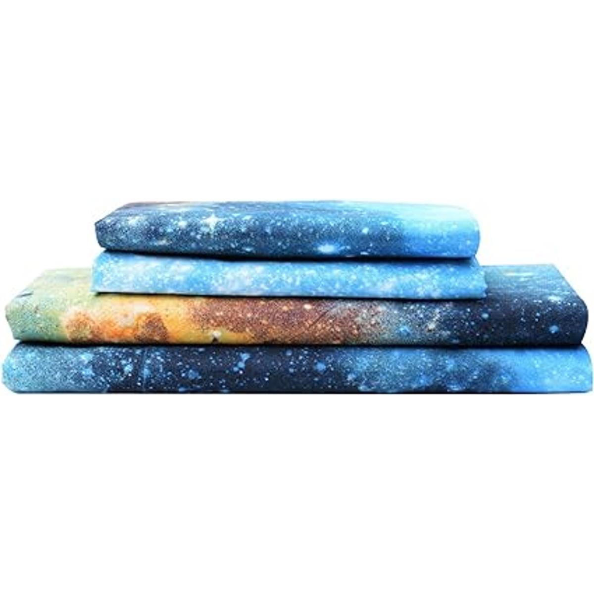 Bedlifes Juego de sábanas con temática de galaxia de 3