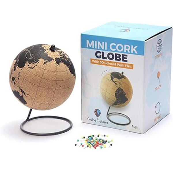 Globe Trekkers Mini globo de corcho con 50 pines de_2