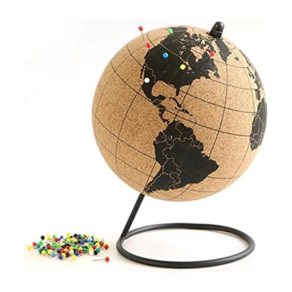 Globe Trekkers Mini globo de corcho con 50 pines de_1