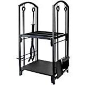 Estante para leña de hierro forjado soporte de_1