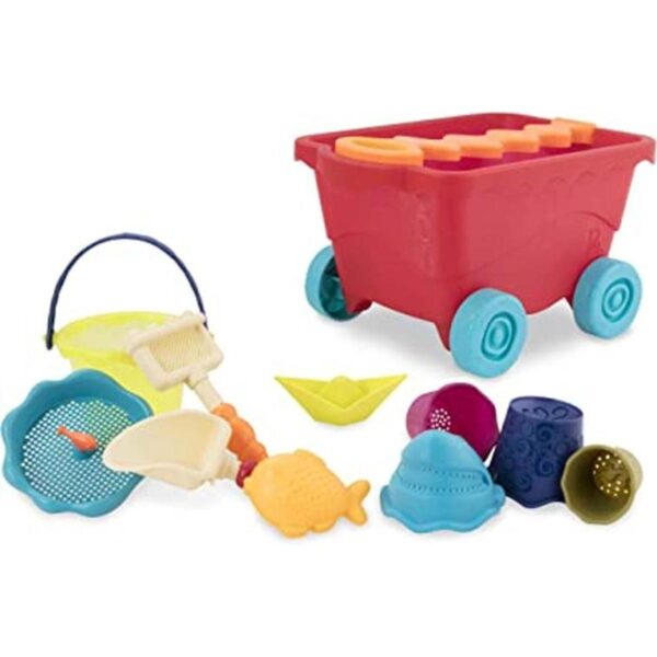 B. toys Wave Wagon Buggy de playa de viaje rojo con 11_1