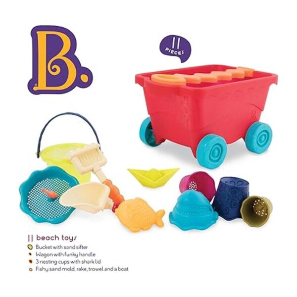 B. toys Wave Wagon Buggy de playa de viaje rojo con 11_2
