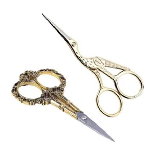 BIHRTC Tijeras vintage de flor de ciruela dorada y tijeras_1