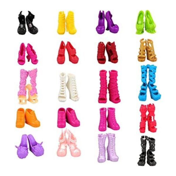 BARWA Paquete de 10 pares de zapatos de muñeca para