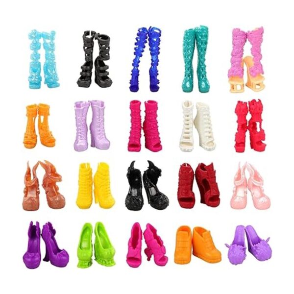 BARWA Paquete de 10 pares de zapatos de muñeca para