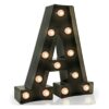 Pooqla Letras iluminadas con luces Luz LED letra negra