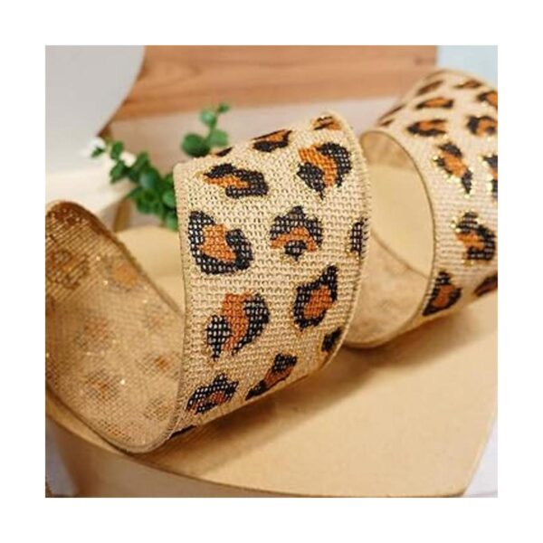 CT CRAFT LLC Cinta de arpillera con alambre de leopardo_6