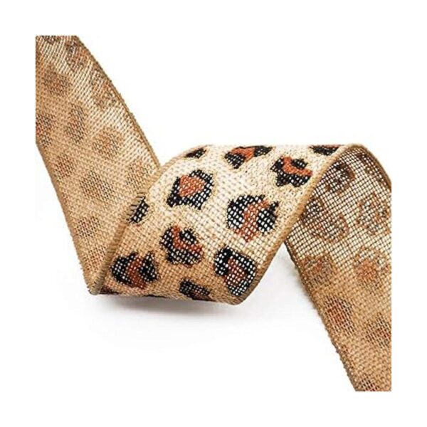 CT CRAFT LLC Cinta de arpillera con alambre de leopardo_5