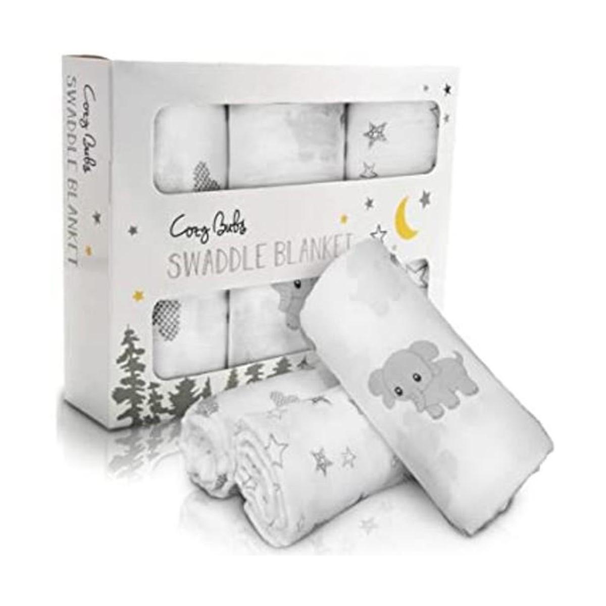 CozyBubs Juego de 3 mantas de algodón ultra suave 100