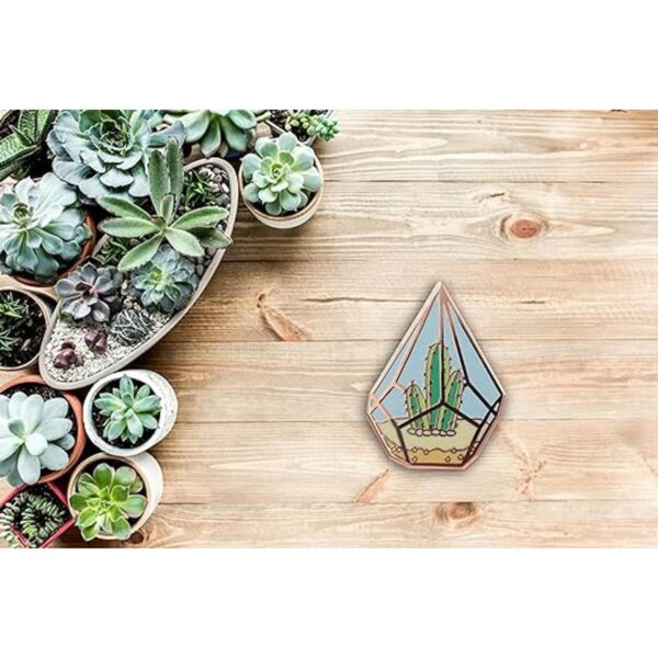 Pin de esmalte REAL SIC Cactus Lindo Cactus en Terrario_6