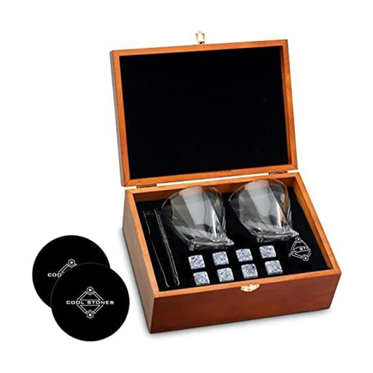 Cool Stones Juego de 2 vasos de whisky gran juego de