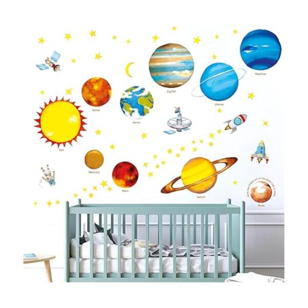 Pegatinas de pared DECOWALL DS8007 Planets in the Space_3