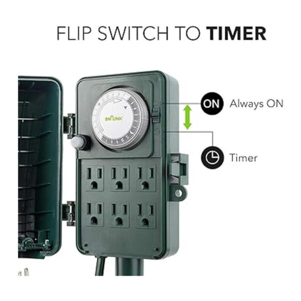 BNLINK Temporizador mecánico de 24 horas para exteriores_4