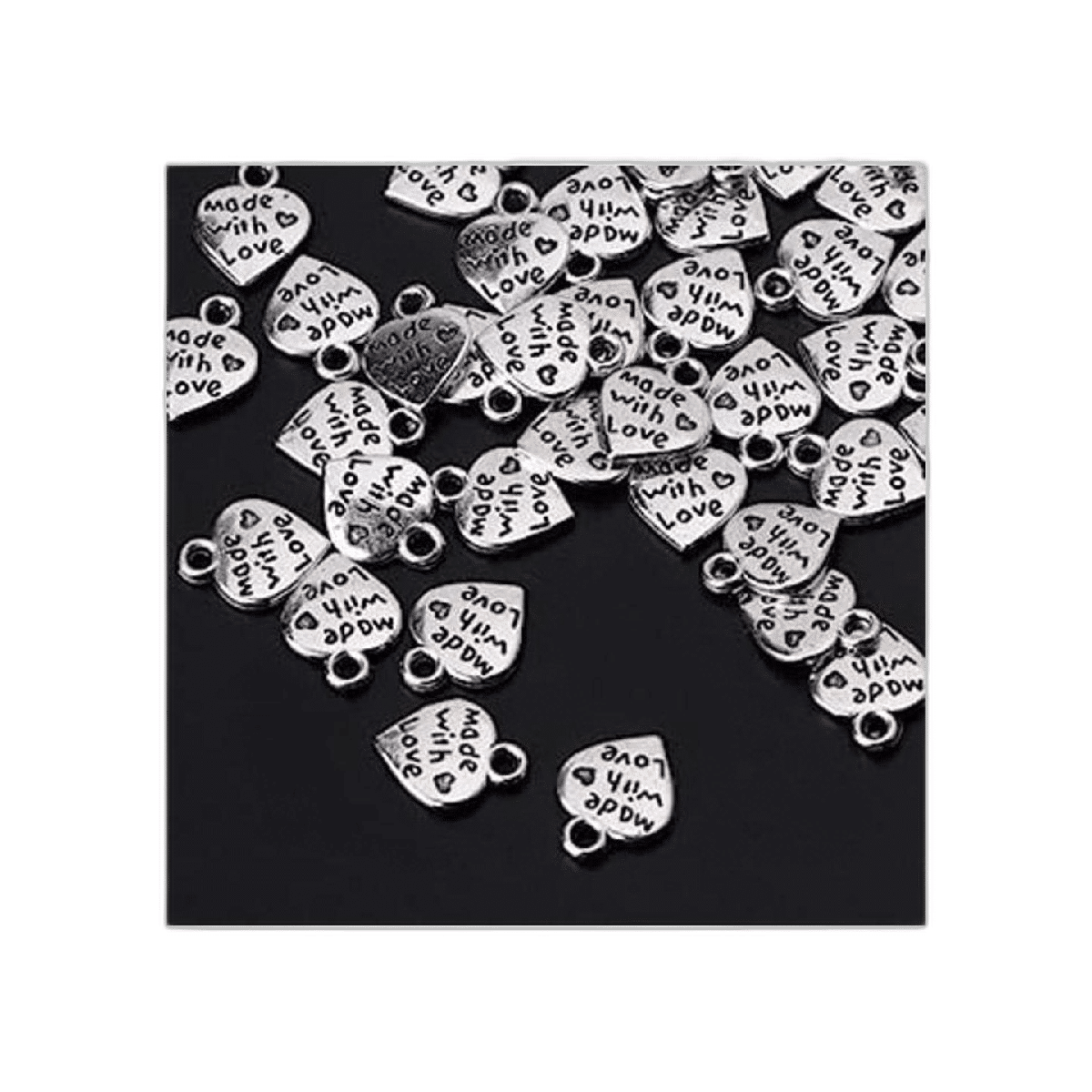 Lot 60 plata hecho con amor CZ corazón colgante collar