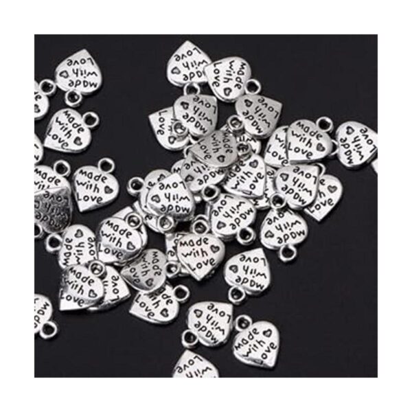 Lot 60 plata hecho con amor CZ corazón colgante collar_2