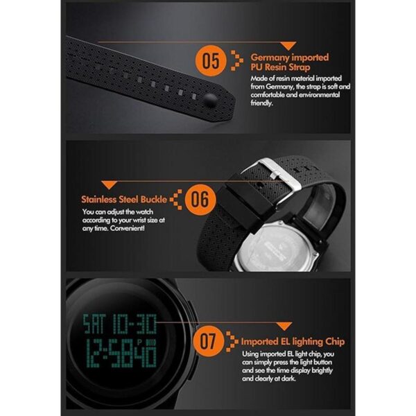 Reloj deportivo LED electrónico digital ultra fino_6