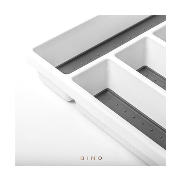 BINO Organizador de cubiertos de 5 ranuras blanco