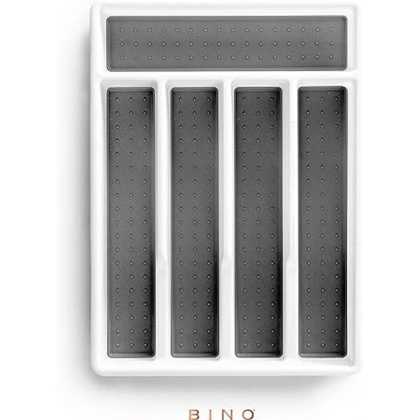 BINO Organizador de cubiertos de 5 ranuras blanco