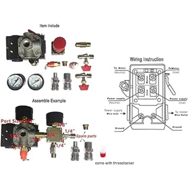 Secbolt Interruptor de presión manómetros regulador